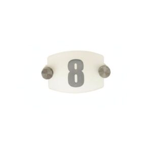 Placca in Plexiglass satinato con supporti in acciaio inox 1 numero