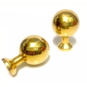 Pomolo a sfera in ottone lucido